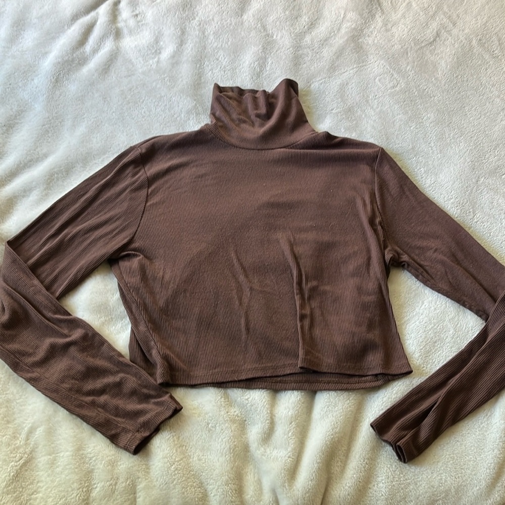 Brown long sleeve turtleneck